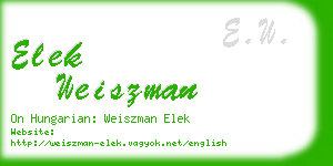 elek weiszman business card